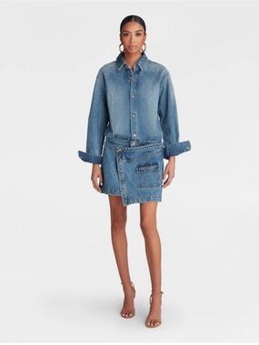 Denim asymmetrical dress